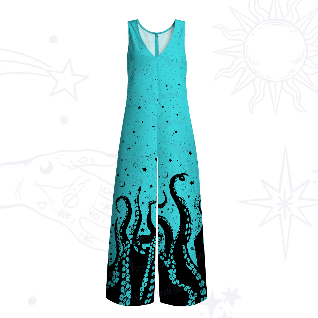 Purplehecate Tentacles of the Deep Wide Leg Jumpsuit