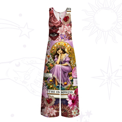 Purplehecate Divine Empress Tarot Collage Wide Leg Jumpsuit