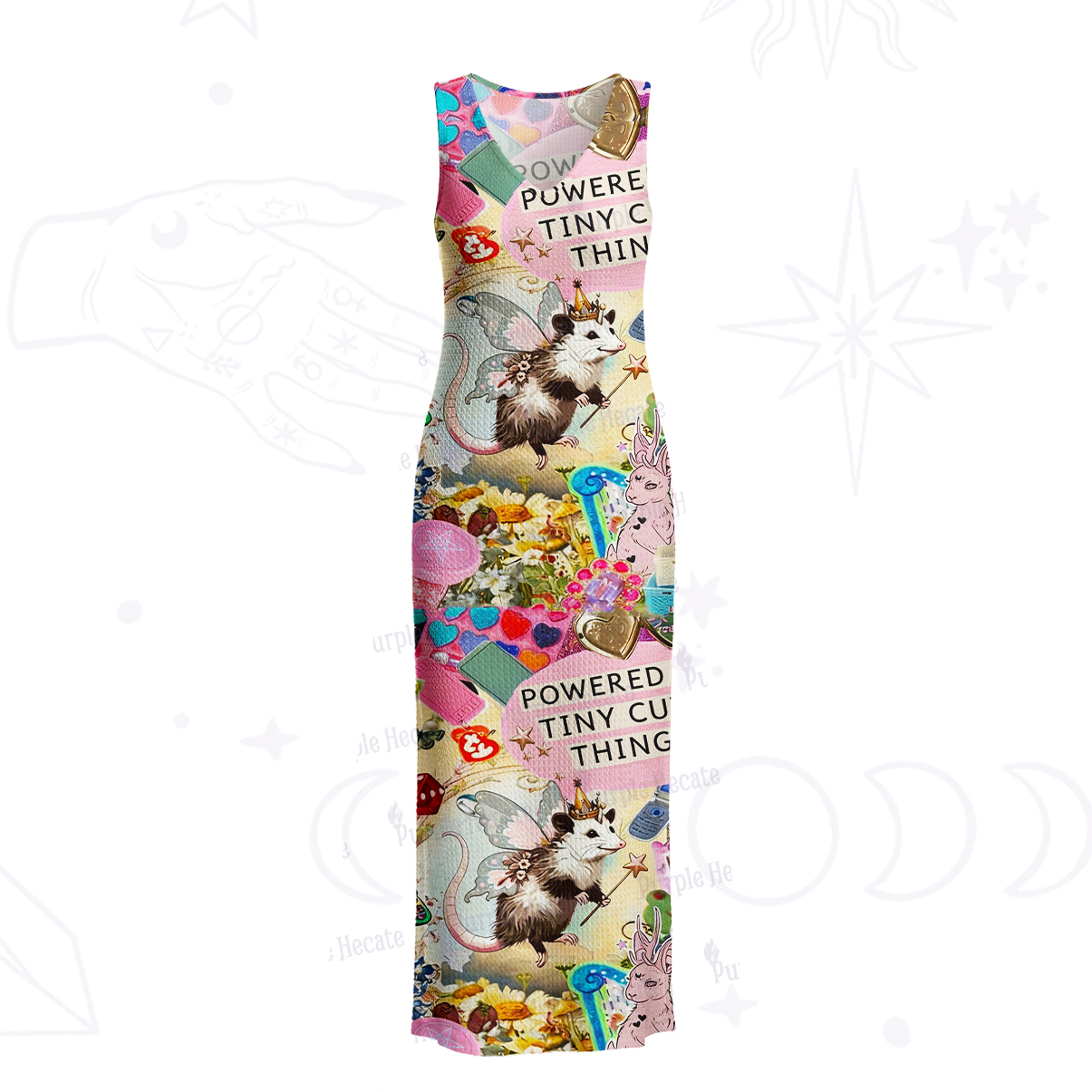 Purplehecate The Opossum Queen's Hoard Crochet Knit Maxi Dress