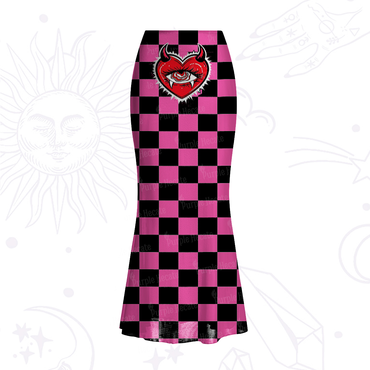Purplehecate Heart of a Demon Mesh Mermaid Hem Skirt