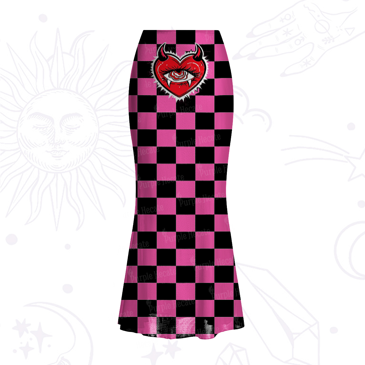 Purplehecate Heart of a Demon Mesh Mermaid Hem Skirt