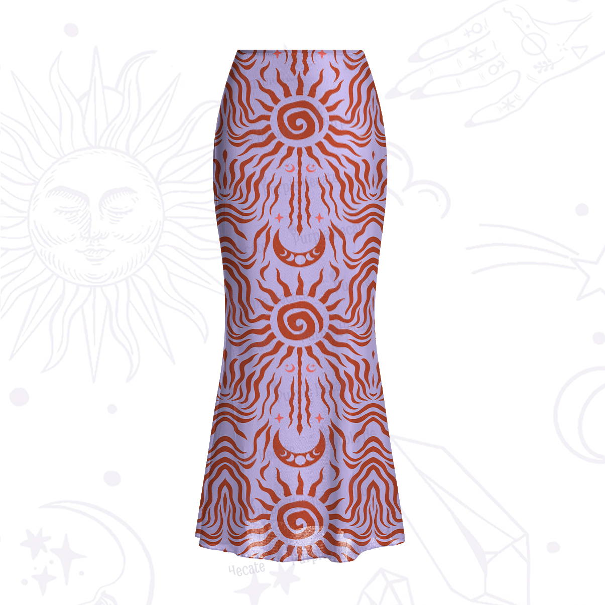 Purplehecate Solar Ritual Mesh Mermaid Hem Skirt