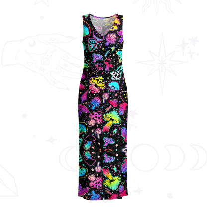 Purplehecate Psychedelic Mushroom Rave Crochet Knit Maxi Dress