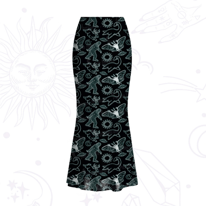 Purplehecate Cryptid Mesh Mermaid Hem Skirt