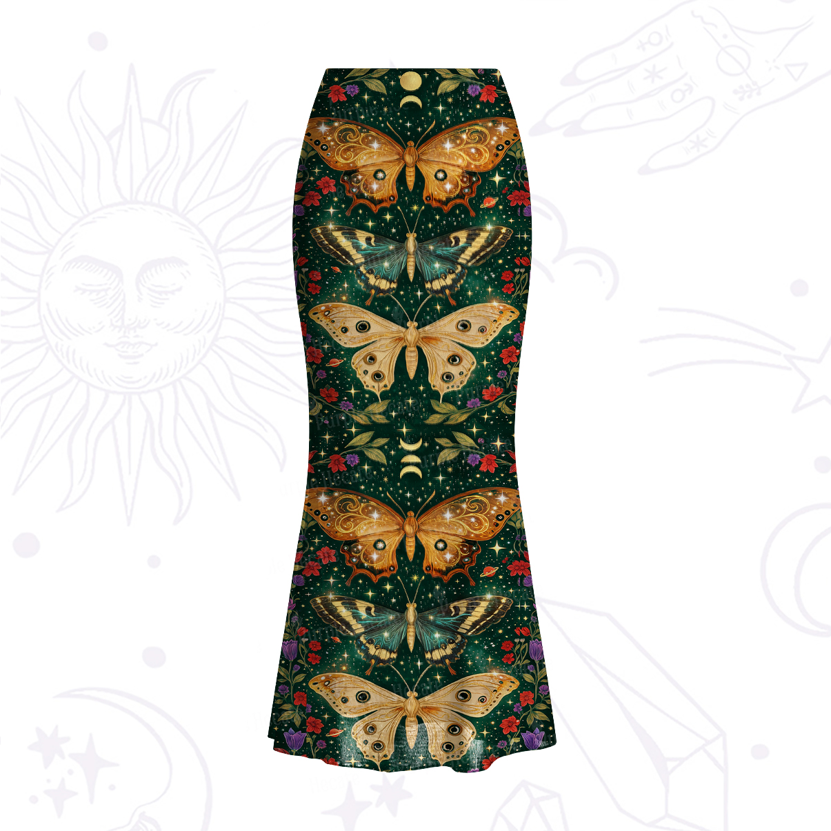 Purplehecate Mystic Butterfly Whisper Mesh Mermaid Hem Skirt