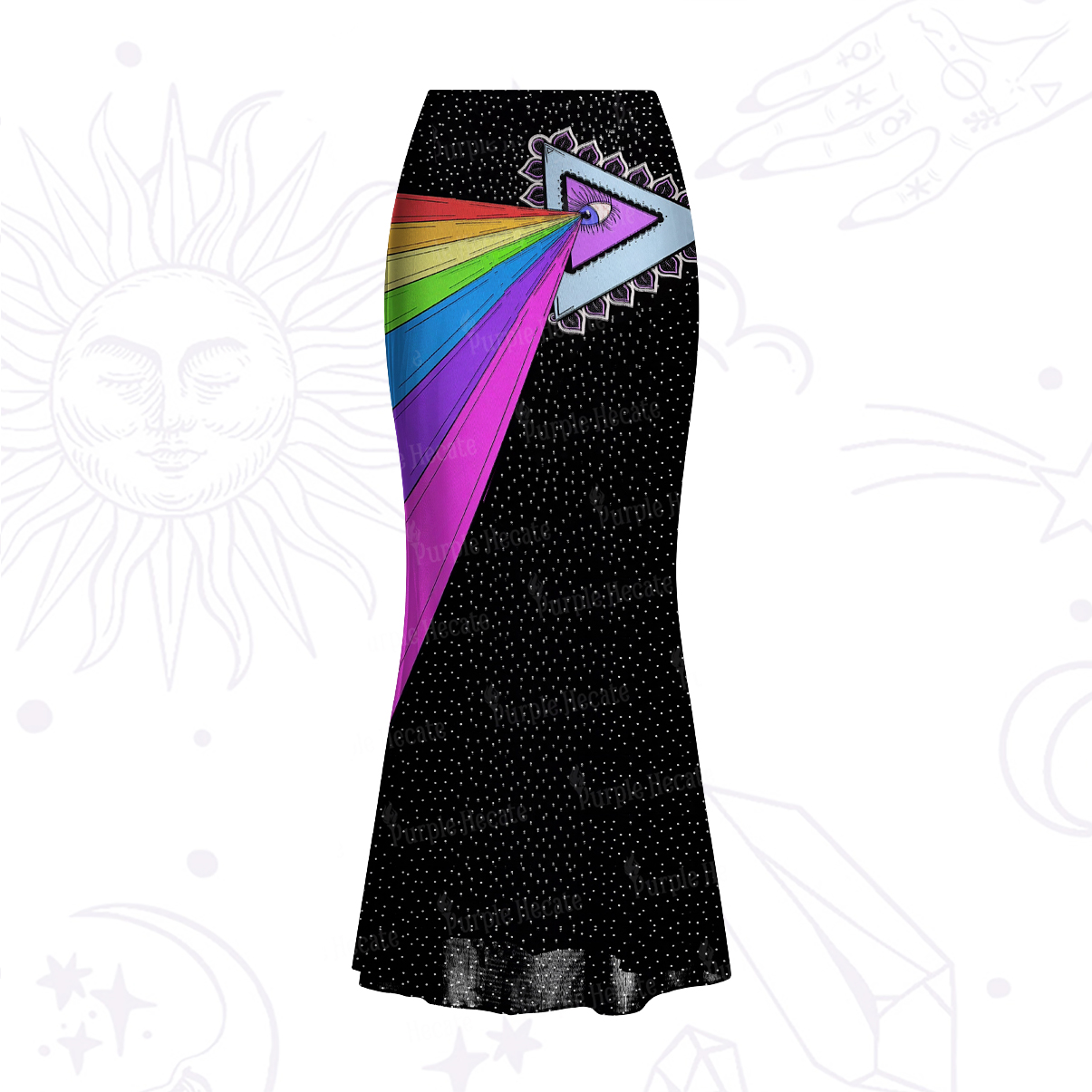 Purplehecate Prism of Rainbow Mesh Mermaid Hem Skirt
