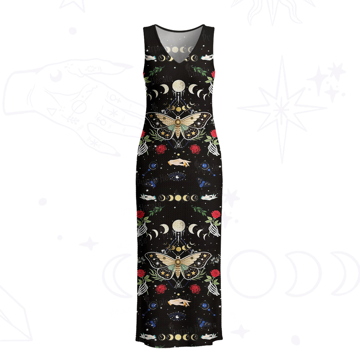 Purplehecate Moonlight Metamorphosis Crochet Knit Maxi Dress