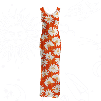 Purplehecate Daisy Daydream Mesh Maxi Tank Beach Dress