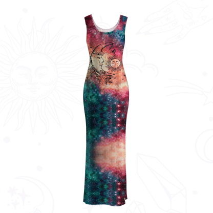 Purplehecate Sun Moon Dreams Mesh Maxi Tank Beach Dress