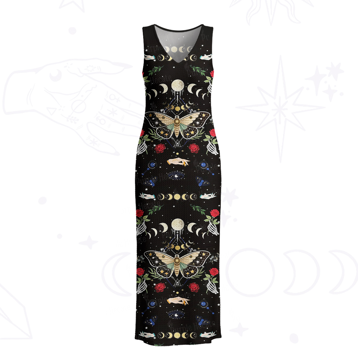 Purplehecate Moonlight Metamorphosis Crochet Knit Maxi Dress