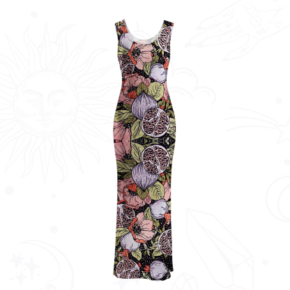 Purplehecate Persephone's Pomegranate Mesh Maxi Tank Beach Dress