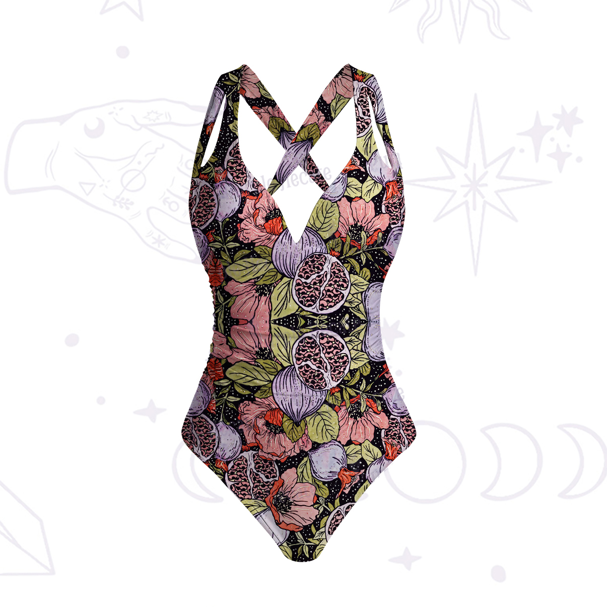 Purplehecate Persephone's Pomegranate One-Piece Swimsuit