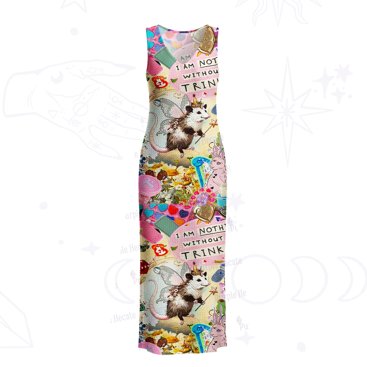 Purplehecate The Opossum Queen's Hoard Crochet Knit Maxi Dress