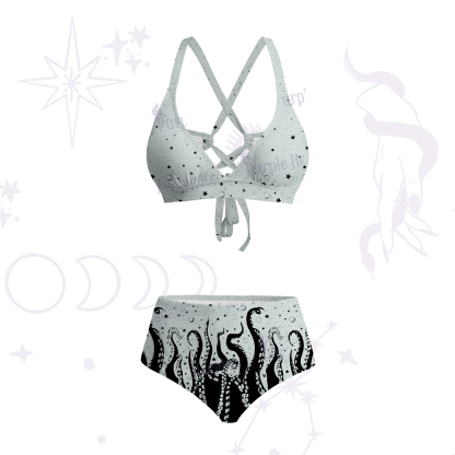 Purplehecate Tentacles of the Deep Crisscross Tie-Back Bikini Set