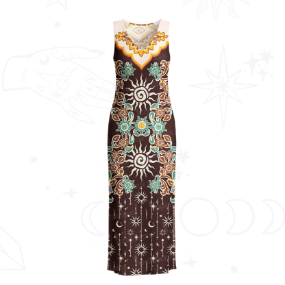 Purplehecate Solar Whispers Witch Crochet Knit Maxi Dress
