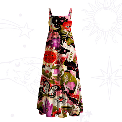 Purplehecate Mystic Witch’s Garden Wide Straps Maxi Dress