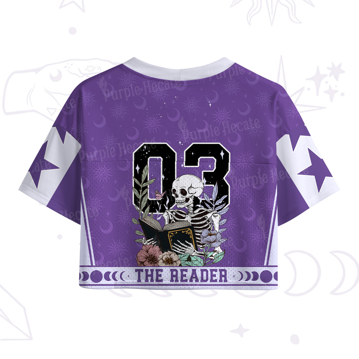 Purplehecate The Reader Skeleton Crop Sports Jersey