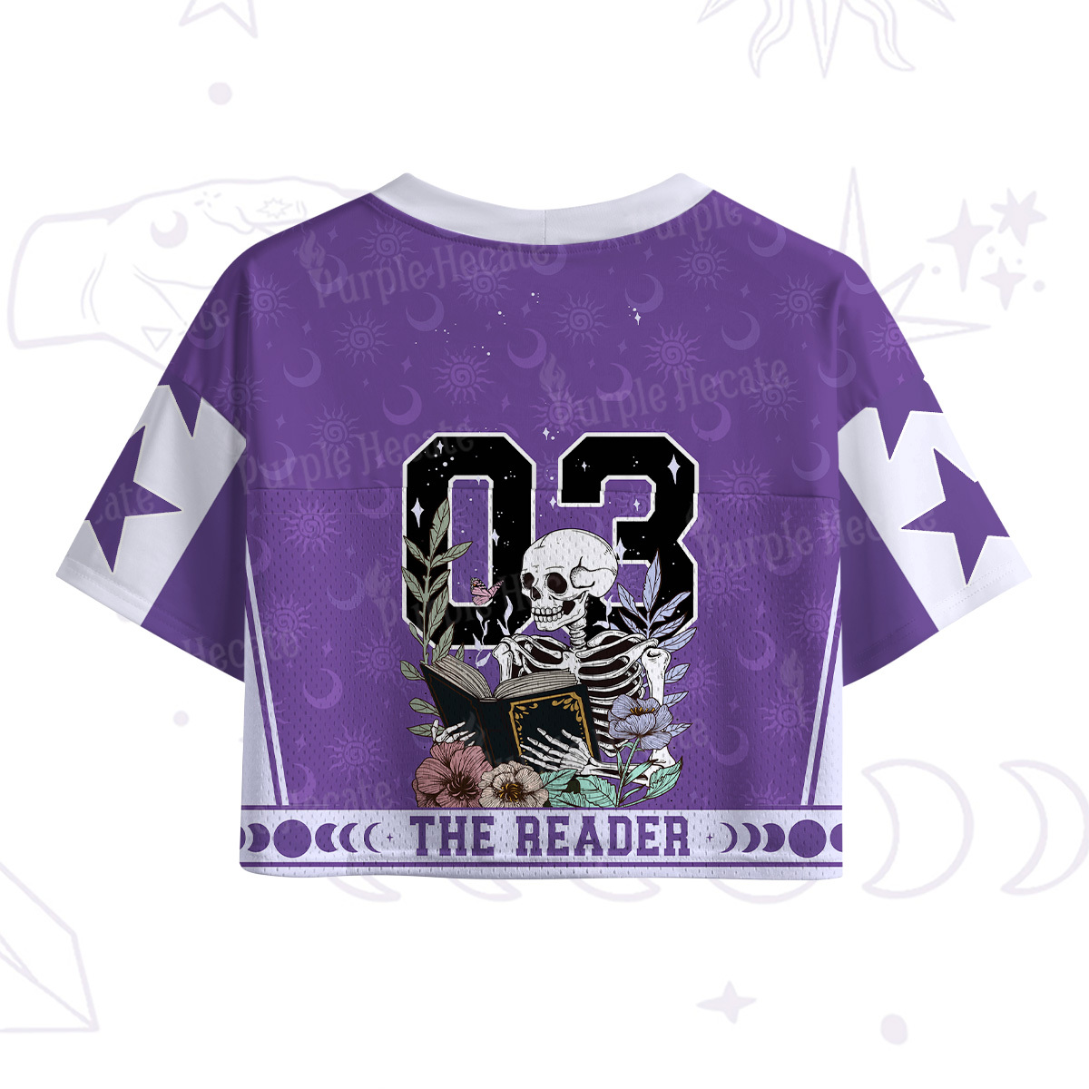 Purplehecate The Reader Skeleton Crop Sports Jersey