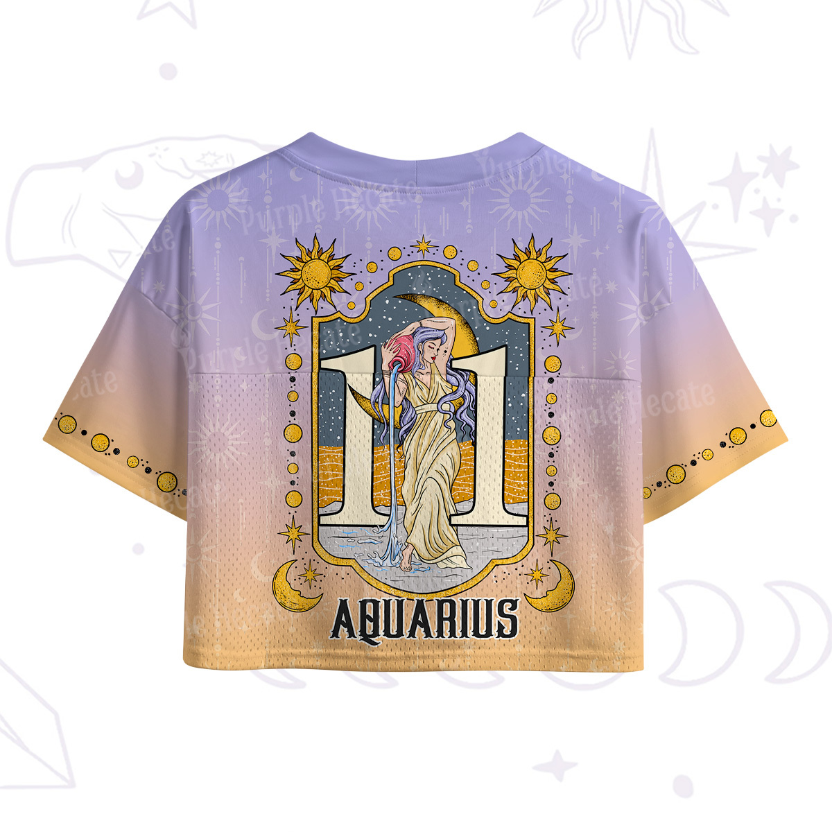 Purplehecate Aquarius Zodiac Crop Sports Jersey