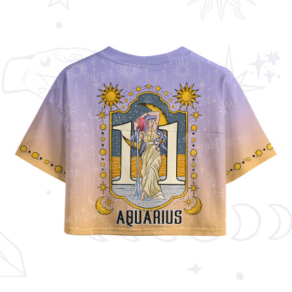 Purplehecate Aquarius Zodiac Crop Sports Jersey