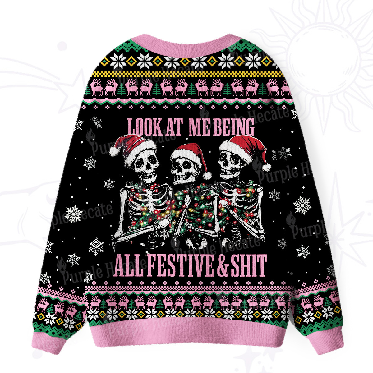 Purplehecate Look At Me Being All Festive And Shit Ugly Cardigan Sweaters