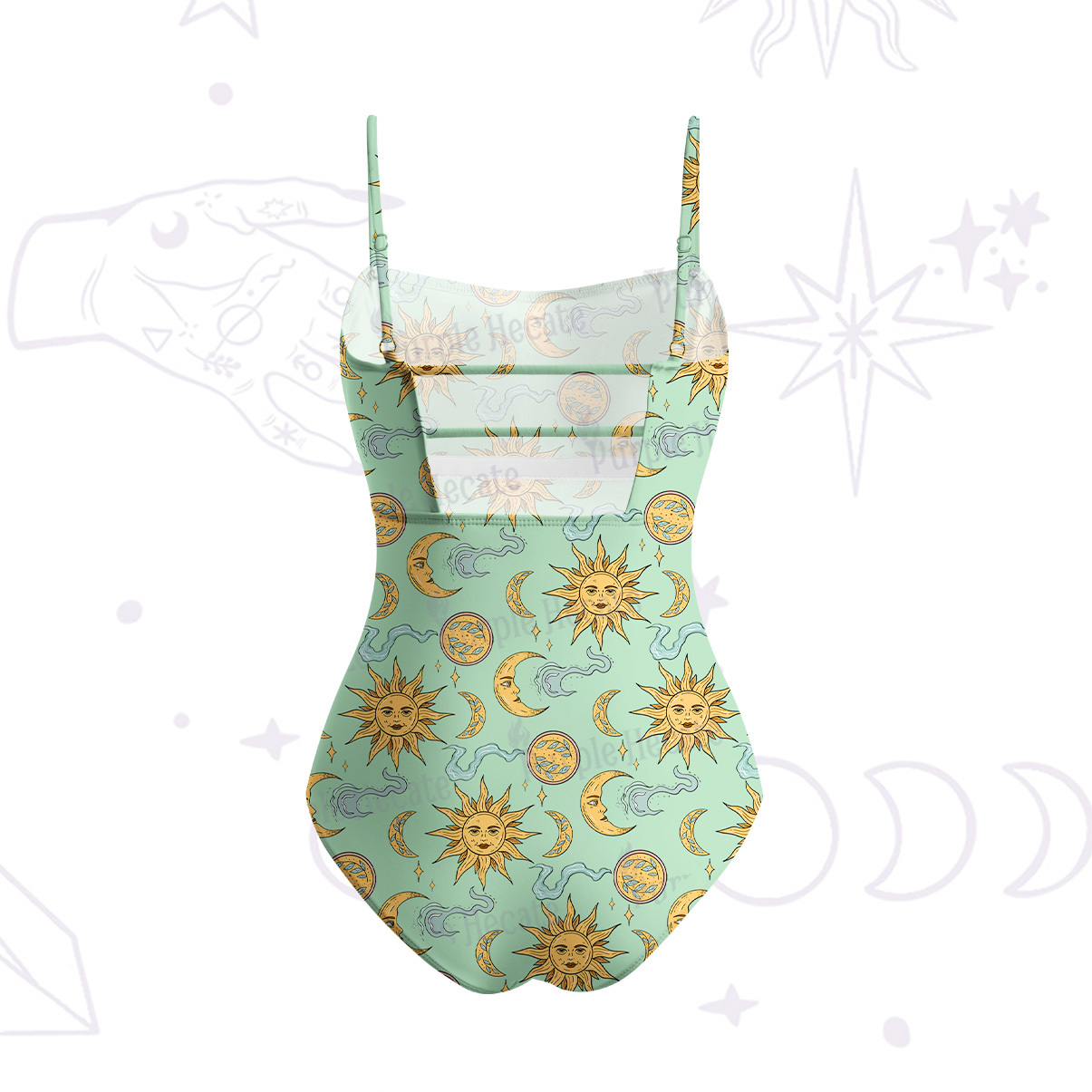 Purplehecate Magic of Sun and Moon Slim-Strap Swimsuit