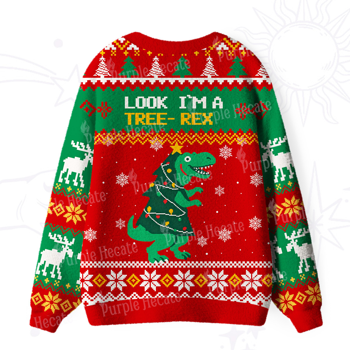 Purplehecate Look Tree I'm A T-Rex Ugly Cardigan Sweaters