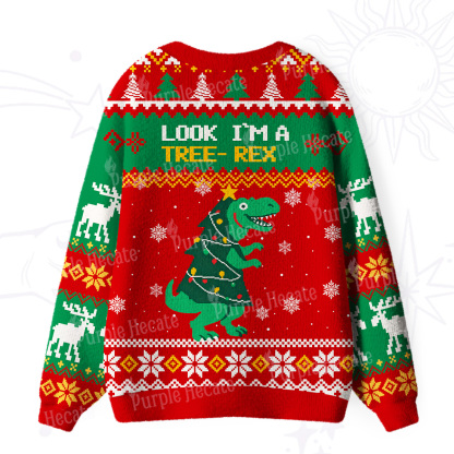 Purplehecate Look Tree I'm A T-Rex Ugly Cardigan Sweaters