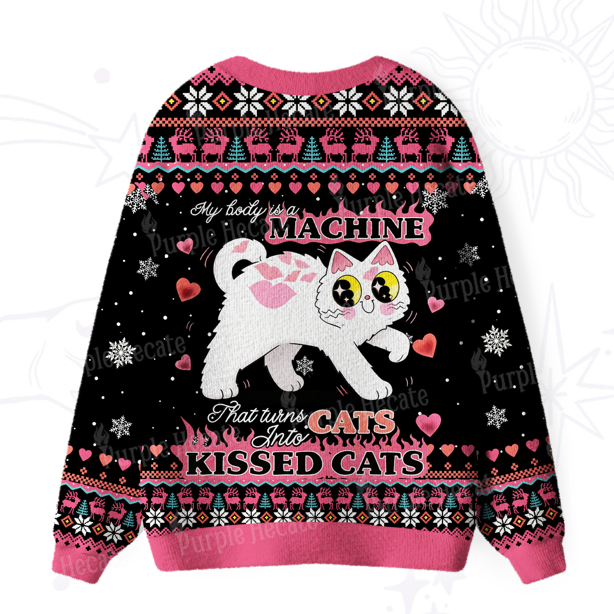 Purplehecate I Turn Cats Into Kissed Cats Ugly Cardigan Sweaters