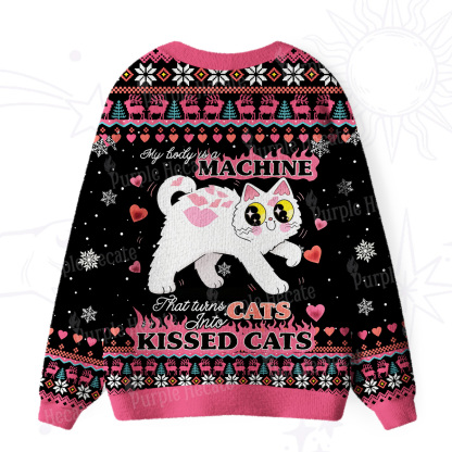 Purplehecate I Turn Cats Into Kissed Cats Ugly Cardigan Sweaters