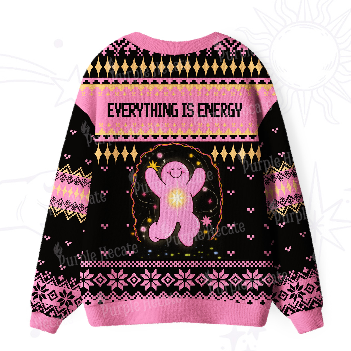 Purplehecate Everything Is Energy Ugly Cardigan Sweaters