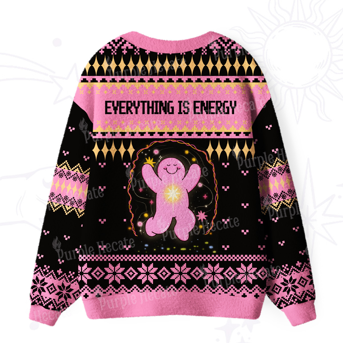 Purplehecate Everything Is Energy Ugly Cardigan Sweaters