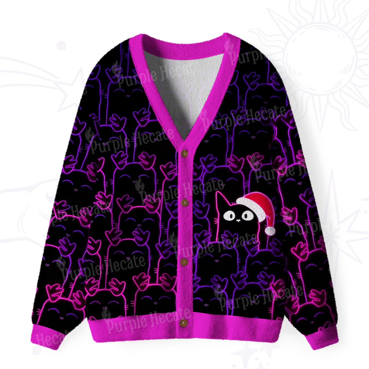 Purplehecate Reindeer Was Sold Out Christmas  Ugly Cardigan Sweaters