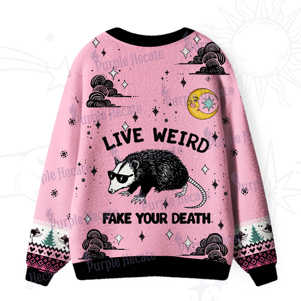 Purplehecate Live Weird Fake Your Death Ugly Cardigan Sweaters