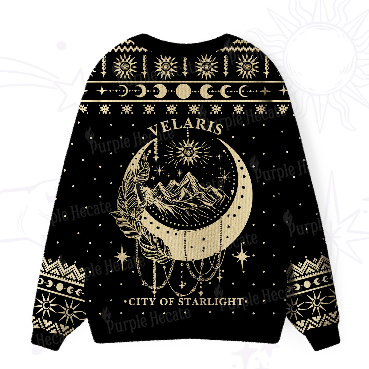 Purplehecate Moonlit Peaks of Starlight Ugly Cardigan Sweaters