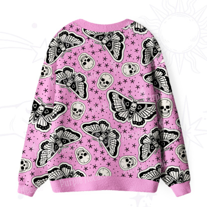 Purplehecate Dark Witchy Death’s Head Moth Skulls Ugly Cardigan Sweaters