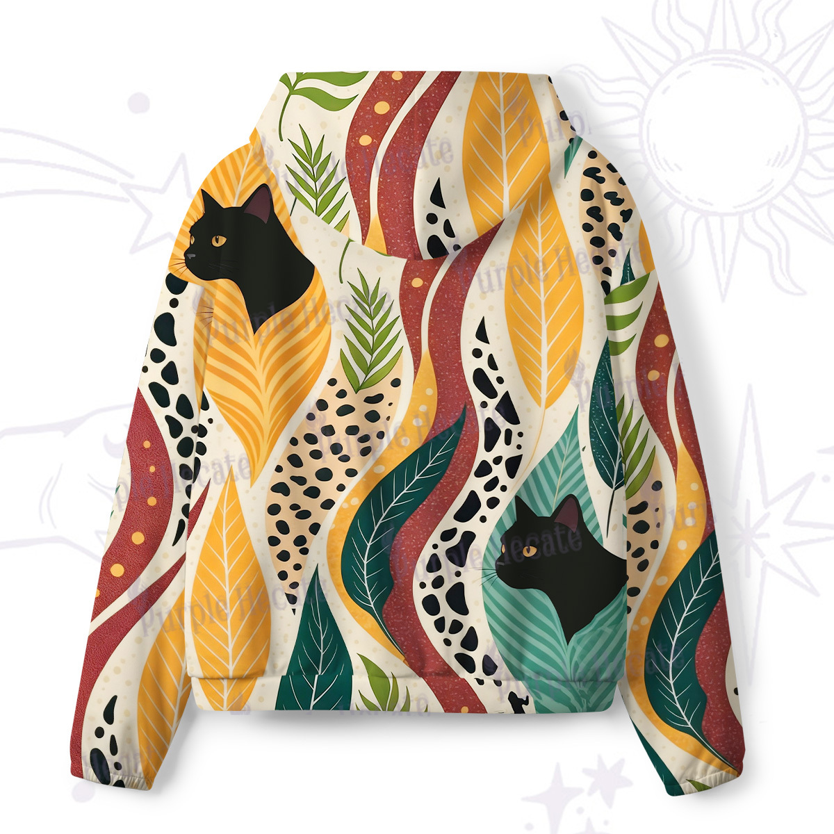 Purplehecate Mystic Forest Cat All-Over Print Hoodie