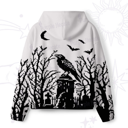 Purplehecate Ravens Over the Spooky Graveyard All-Over Print Hoodie