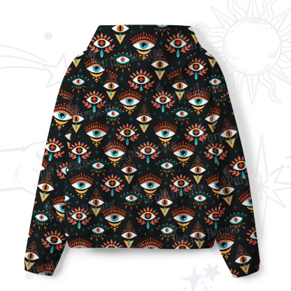 Purplehecate Evil Eye Pattern All-Over Print Hoodie