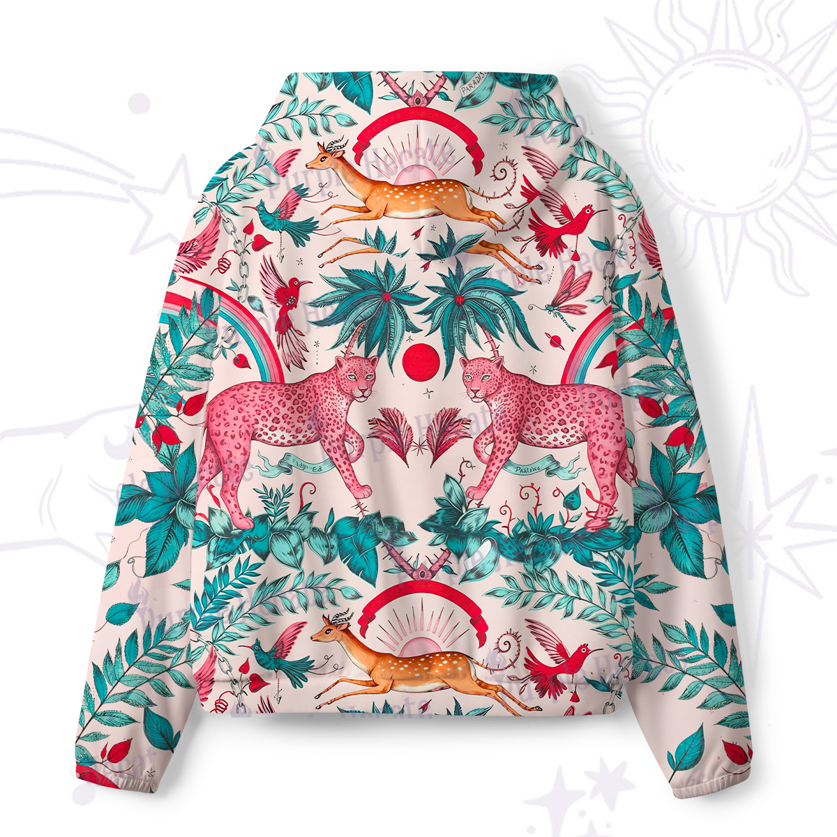 Purplehecate Enchanted Forest Pink Leopard All-Over Print Hoodie