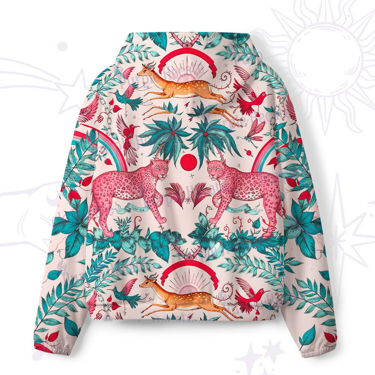 Purplehecate Enchanted Forest Pink Leopard All-Over Print Hoodie