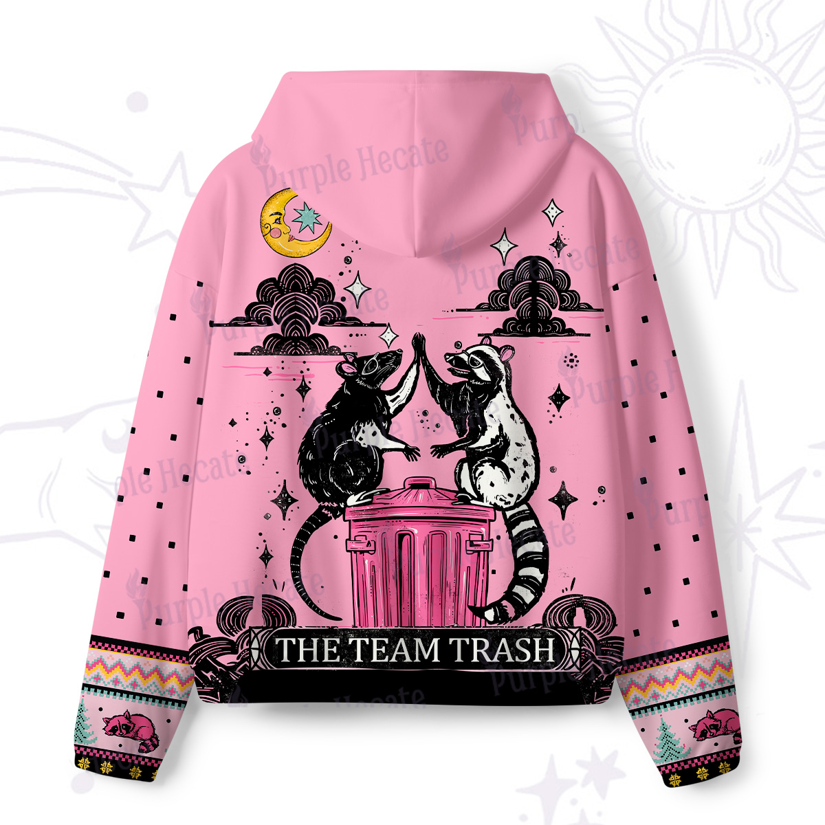 Purplehecate The Team Trash Opossum Tarot All-Over Print Hoodie