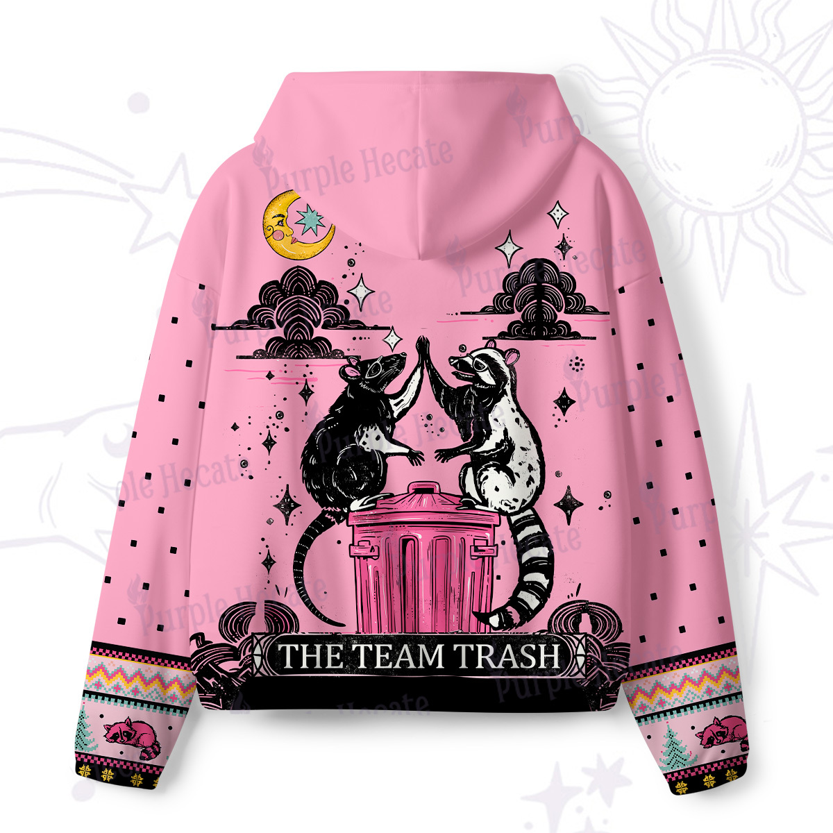 Purplehecate The Team Trash Opossum Tarot All-Over Print Hoodie