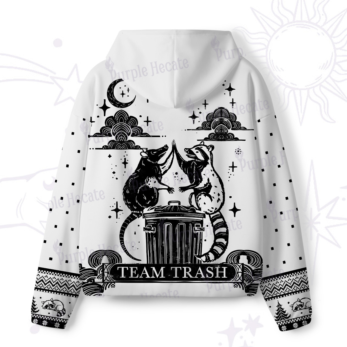 Purplehecate The Team Trash Raccoon Tarot All-Over Print Hoodie