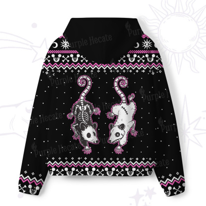Purplehecate Moonlit Skeleton Rats All-Over Print Hoodie