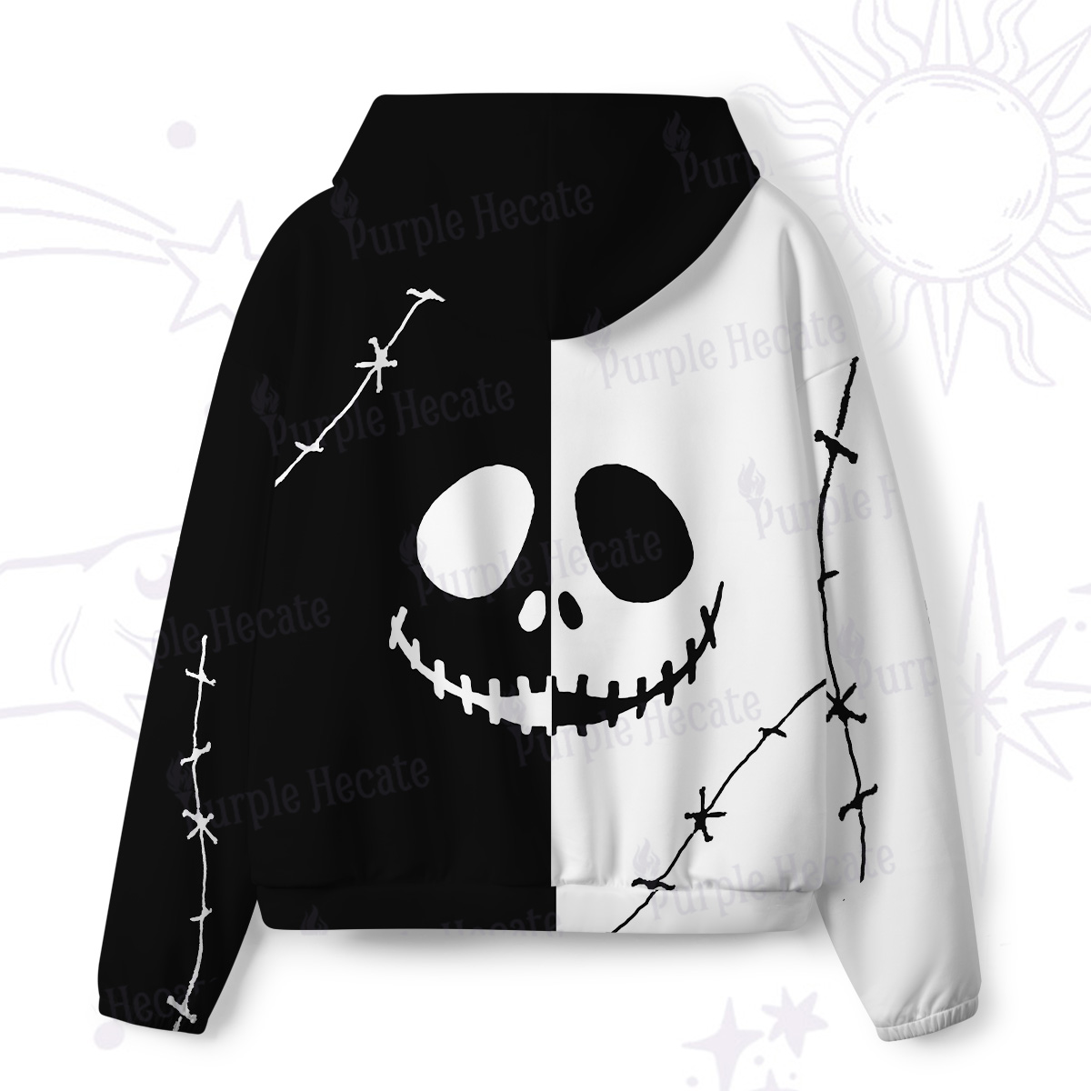 Purplehecate Grim Skeleton King All-Over Print Hoodie