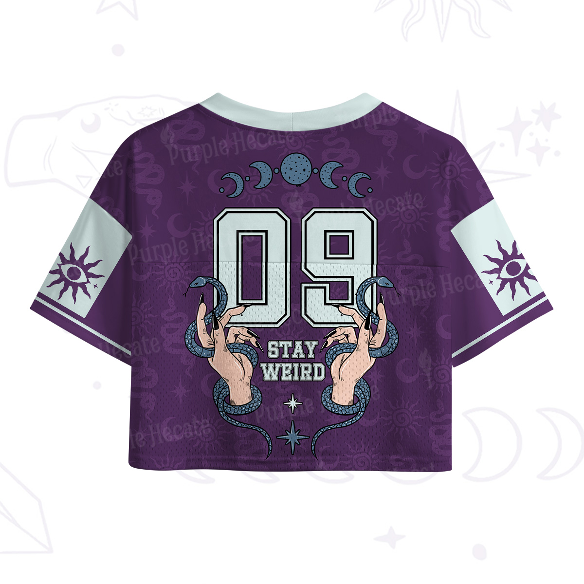 Purplehecate Stay Weird Crop Sports Jersey