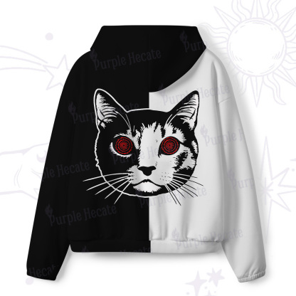 Purplehecate Hypnotic Cat All-Over Print Hoodie