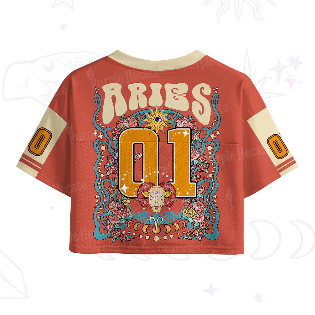 Purplehecate Aries Spirit Zodiac Crop Sports Jersey