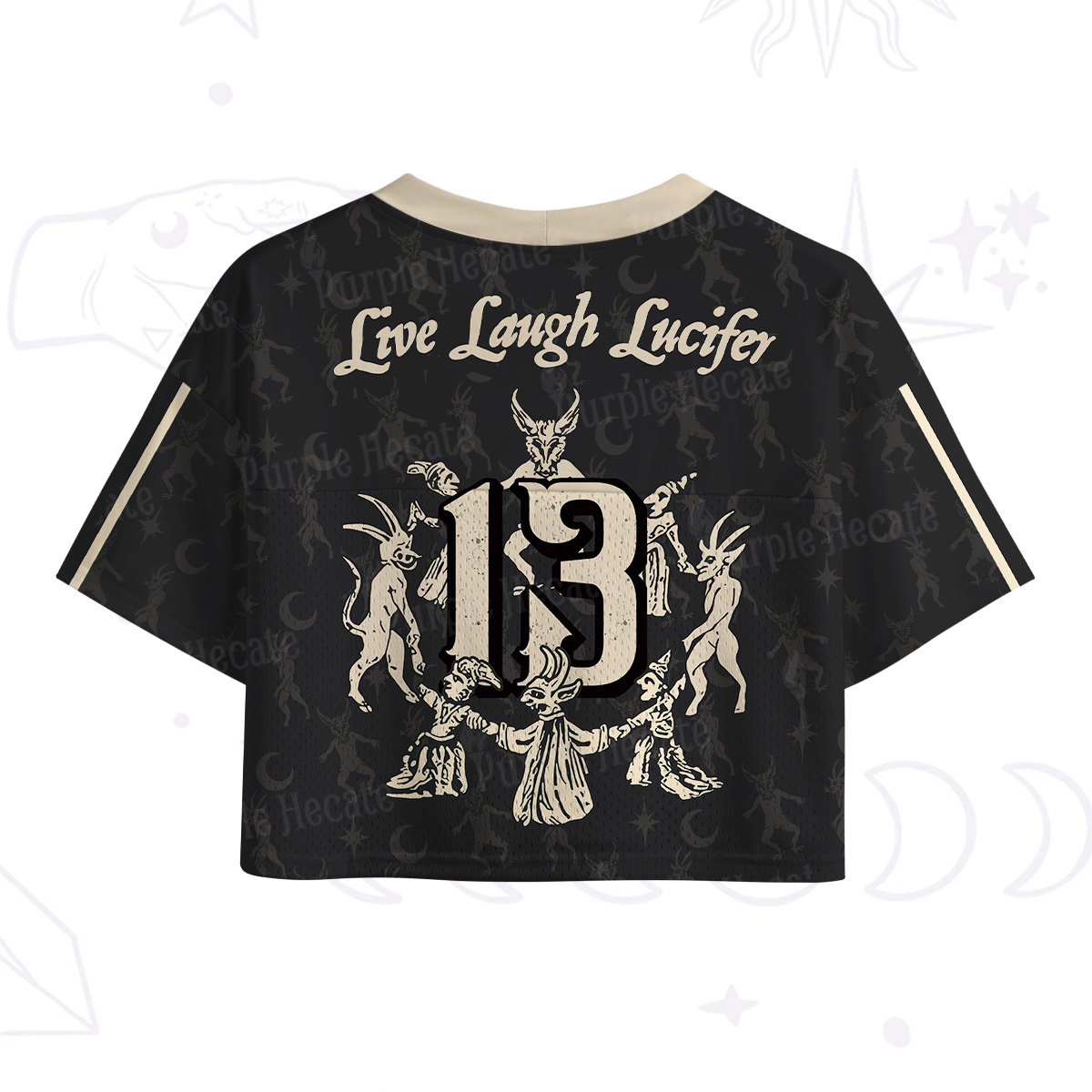 Purplehecate Live Laugh Lucifer With Wicked Delight Crop Sports Jersey